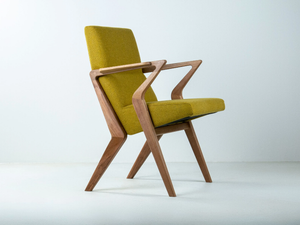 PONTI - Upholstered fabric chair with armrests _ HOOKL und STOOL